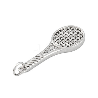 Rack Plating Brass Micro Pave Cubic Zirconia Pendants KK-P269-06P-1