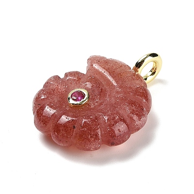 Natural Strawberry Quartz Pendants G-A287-01G-08-1