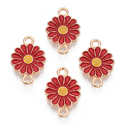 Zinc Alloy Enamel Sunflower Connector Charms ENAM-E011-01KCG-03-1