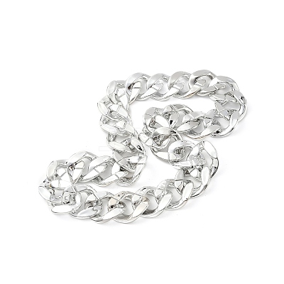 Unisex Thick CCB Plastic Cuban Link Chains Necklaces NJEW-V006-02P-1