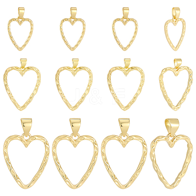 12Pcs 3 Styles Rack Plating Brass Pendants KK-BBC0025-61-1