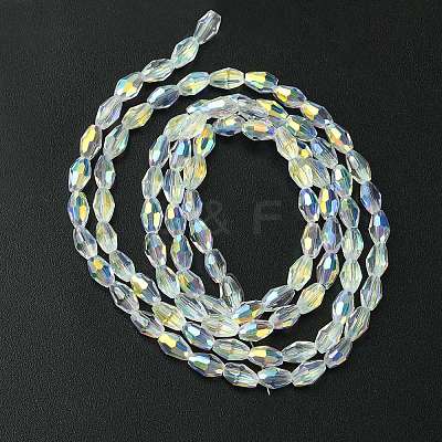 Transparent Electroplate Glass Beads Strands GLAA-K064-04A-AB03-1