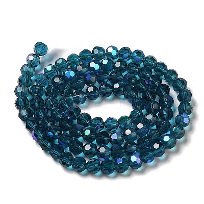 Electroplate Transparent Glass Beads Strands EGLA-A035-T6mm-L12-1