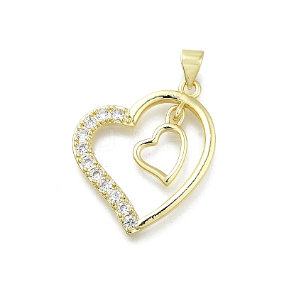 Brass Micro Pave Cubic Zirconia Pendants KK-K400-44G-1