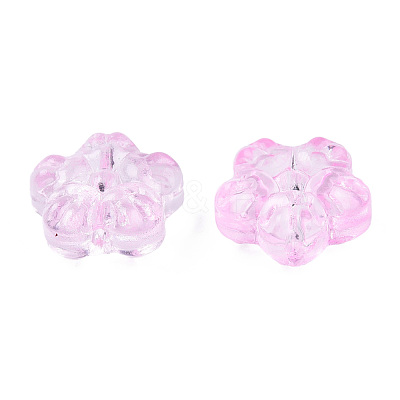 Transparent Spray Painted Glass Beads GLAA-N035-029-C05-1