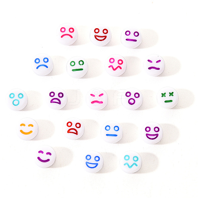 White Opaque Acrylic Beads MACR-YW0001-20F-1