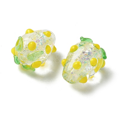 Handmade Foil Lampwork Bumpy Beads Strands FOIL-Z001-05F-1