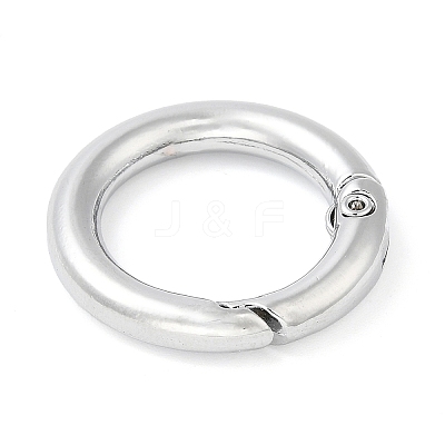 Rack Plating Brass Spring Gate Rings KK-Q781-11P-1
