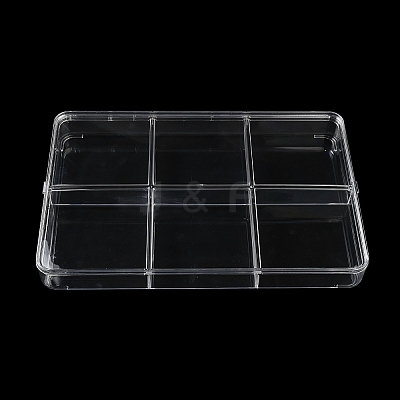 6 Grids Plastic Bead Containers with Cover CON-K002-03B-1