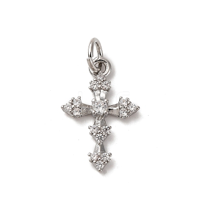 Brass Micro Pave Cubic Zirconia Pendants KK-P308-25P-1