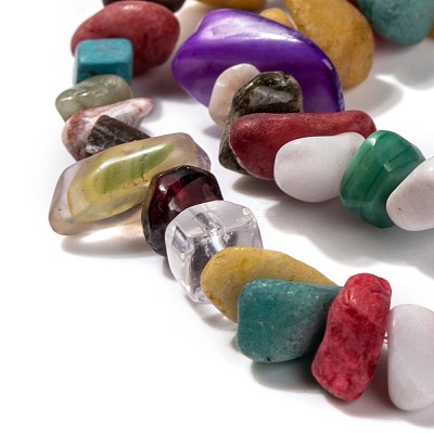 Natural & Synthetic Gemstone Chips Beads Strands G-L154-21-1