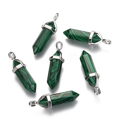 Dyed Synthetic Malachite Pointed Pendants G-F295-03D-1