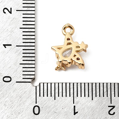 Brass Micro Pave Clear Cubic Zirconia Charms ZIRC-F146-04G-1