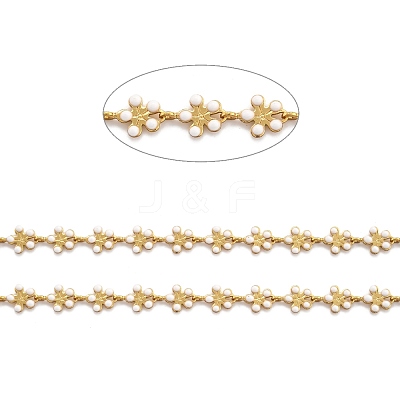 Golden Brass Enamel Link Chains CHC-H103-08H-G-1