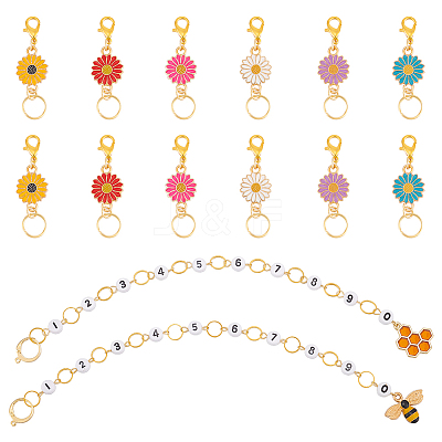 DIY Bee Daisy Knitting Tool Sets HJEW-UN00027-1