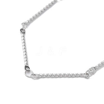 Non-Tarnish 304 Stainless Steel Twist Bar Link Chain Bracelet BJEW-K226-04P-1