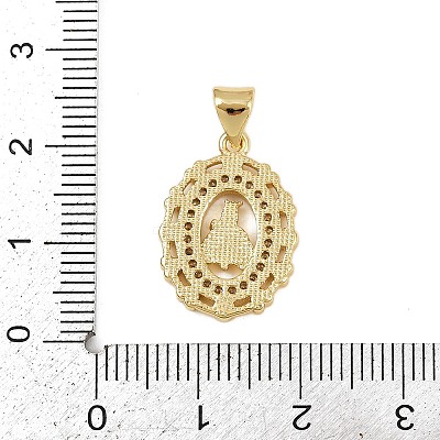 Brass Micro Pave Cubic Zirconia Pendants KK-P323-11C-G01-1