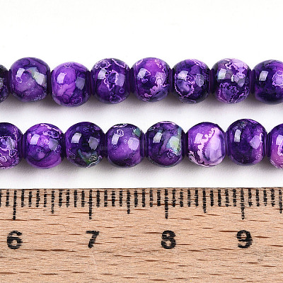 Baking Paint Glass Beads Strands DGLA-N003-6mm-A07-1