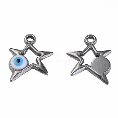 304 Stainless Steel Enamel Pendants STAS-N087-51-02P-1