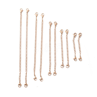 10Pcs 5 Size Ion Plating(IP) 304 Stainless Steel Chain Extender STAS-E192-03RG-1