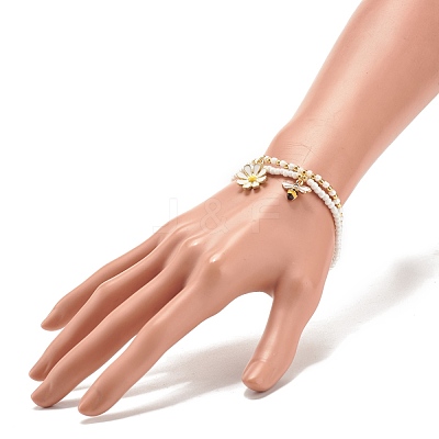 2Pcs Glass Seed Beaded Stretch Bracelets Set BJEW-JB08088-03-1