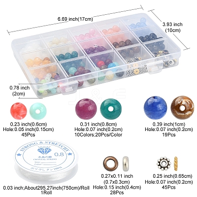 DIY Imitation Gemstone Stretch Bracelet Making Kit DIY-FS0003-03-1