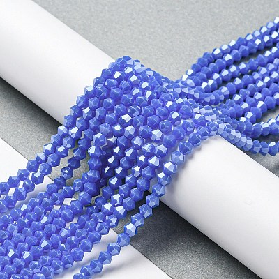 Opaque Solid Color Electroplate Glass Beads Strands GLAA-F029-P4mm-C11-1