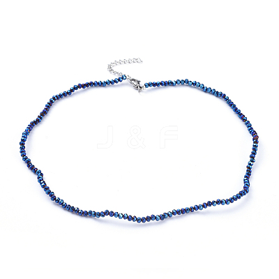 Electroplate Glass Beaded Necklaces NJEW-JN02793-1