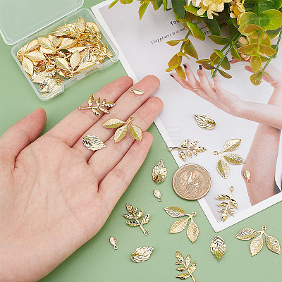 56Pcs 4 Style Brass Pendants KK-DC0001-18-1