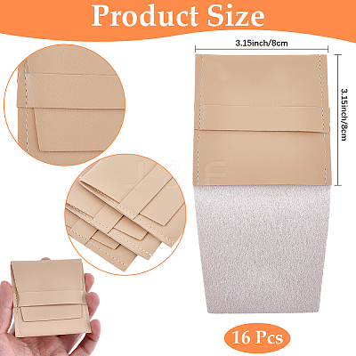 Square PU Leather Jewelry Flip Pouches with Random Color Lining PAAG-CL0001-02B-1