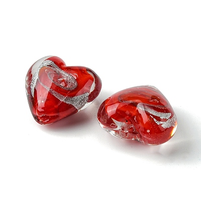 Handmade Silver Foil Glass Beads FOIL-B001-05D-1