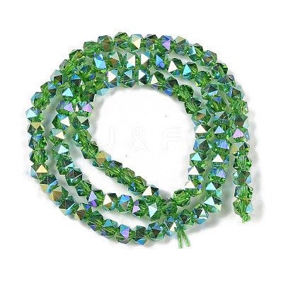 Electroplate Glass Beads Strands GLAA-Q105-02I-1