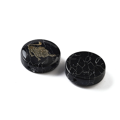 Dyed Black Synthetic Turquoise Beads G-F775-B11-1