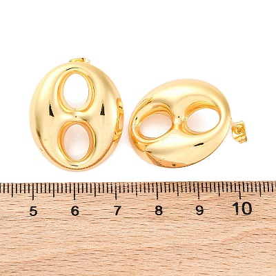 Oval 304 Stainless Steel Stud Earrings EJEW-A125-79B-G-1