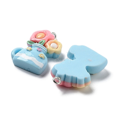Spring Theme Opaque Resin Pendants RESI-R444-04A-1