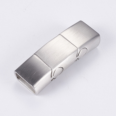 Tarnish Resistant 304 Stainless Steel Magnetic Clasps with Glue-in Ends STAS-G163-70P-1