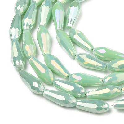Electroplated Opaque Glass Beads Strands EGLA-L015-FR-B20-01-1