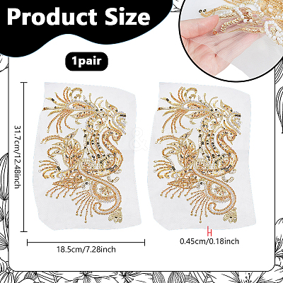 Flower Pattern Polyester Applques PATC-WH0023-84-1