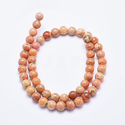 Natural Imperial Jasper Beads Strands X-G-A175B-8mm-07-1