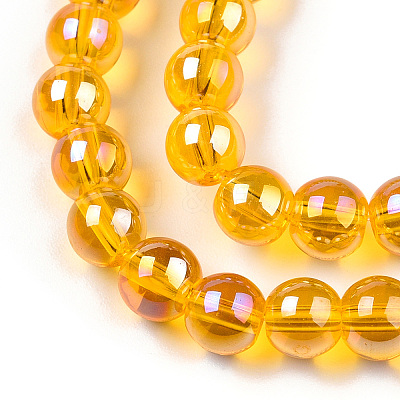 Electroplate Transparent Glass Beads Strands GLAA-T032-T6mm-AB11-1