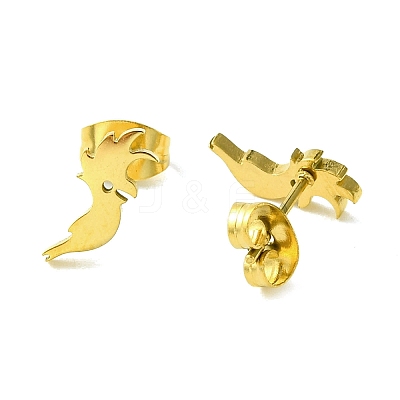Cute Little Animal Theme 304 Stainless Steel Stud Earrings EJEW-B041-04G-G-1