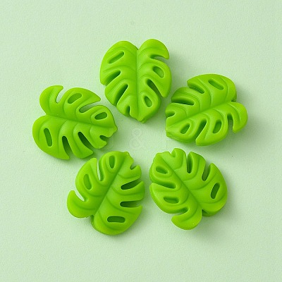 Monstera Leaf Food Grade Eco-Friendly Silicone Focal Beads FIND-YW0004-01-1