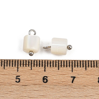 Natural Shell Column Charms STAS-D378-32P-1