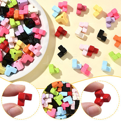 60Pcs Baking Paint Opaque Acrylic Beads OACR-SP0001-91-1