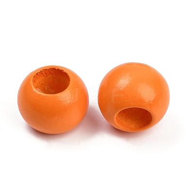 Spray Painted Wood European Beads WOOD-F017-05A-1