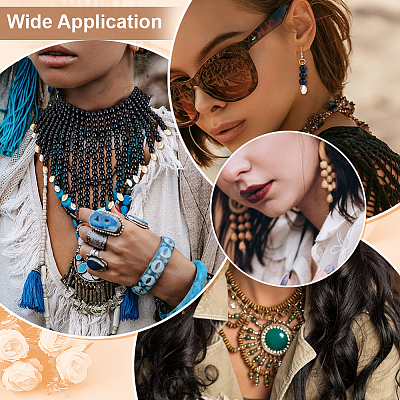 Ethnic Wood Beaded Necklaces & Dangle Earring Sets SJEW-WH0004-11-1