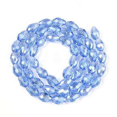 Electroplate Glass Beads Strands EGLA-R008-11x8mm-6-1