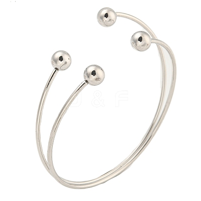 Non-Tarnish 304 Stainless Steel Wrap Cuff Bangle for Women BJEW-P331-17P-1