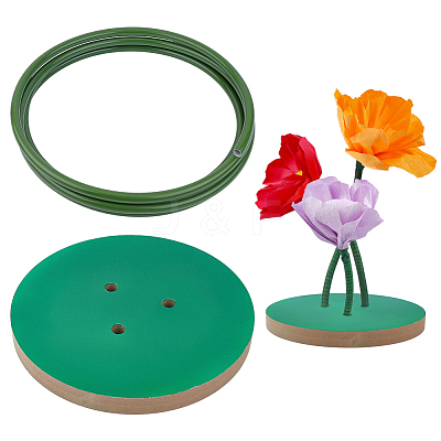 1Pc Wood Flower Pole Display Stand Base DIY-PH0036-10-1