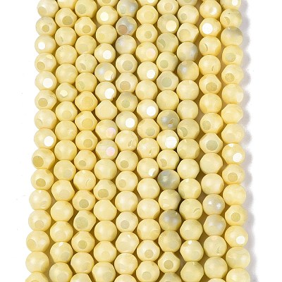 Ombre Effect Dyed Electroplate Opaque Glass Beads Strands EGLA-Q130-01A-23-1